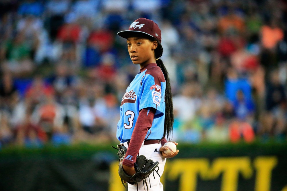 Mo'ne Davis #3 of Pennsylvania waits to pitch during the United States division game at the Little League World Series tournament at Lamade Stadium on Aug. 20, 2014 in South Williamsport, Pa. (Photo by Rob Carr/Getty)