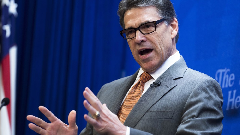 Texas Governor Rick Perry speaks during an event at the Heritage Foundation in Washington, DC, August 21, 2014.