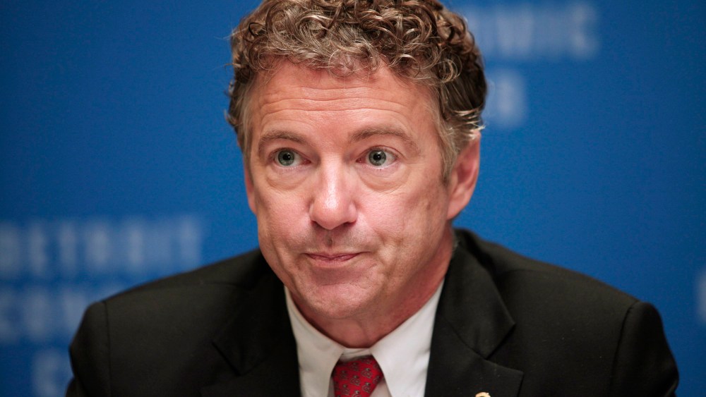 en. Rand Paul (R-KY) speaks with the news media after delivering a speech titled, "Renewing the Opportunity for Prosperity: Economic Freedom Zones" at the Detroit Economic Club December 6, 2013 in Detroit, Michigan.