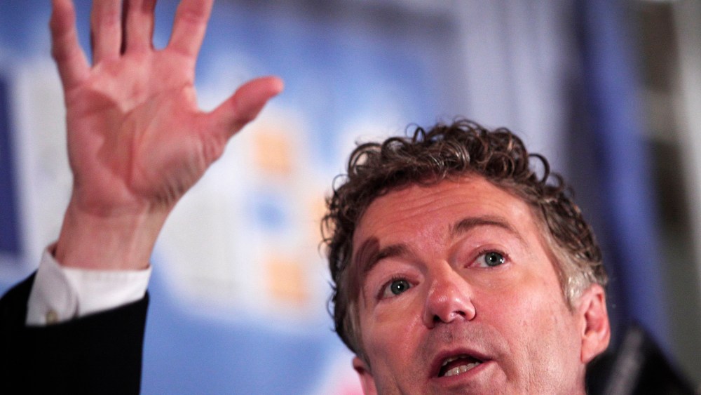 Sen. Rand Paul (R-KY) delivers a speech at the Detroit Economic Club, December 6, 2013, in Detroit, Michigan.