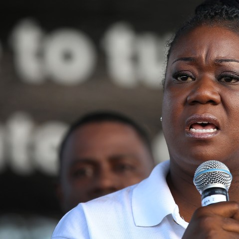 Sybrina Fulton, the mother of Trayvon Martin, speaks at Peace Fest in Forest Park on Aug. 24, 2014 in St. Louis, Mo. (Photo by Scott Olson/Getty)
