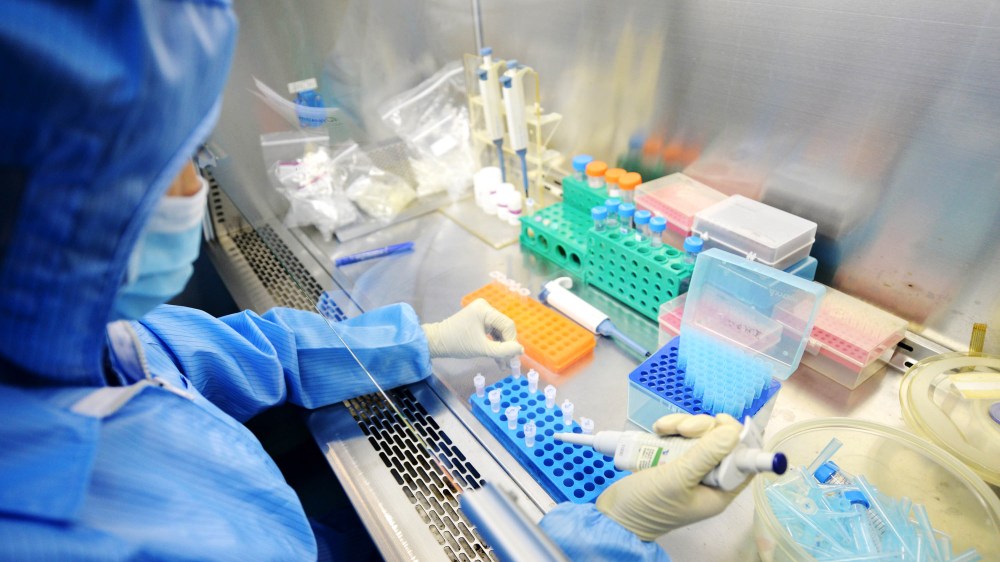 China-made detection reagent of Ebola virus made by Shenzhen Puruikang Biotechnology Co., Ltd. is seen on August 26, 2014 in Shenzhen, Guangdong province of China.