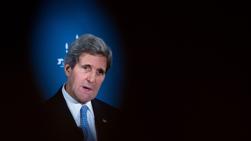 US Secretary of State John Kerry addresses the JDC centennial celebration in Washington, Dec. 9, 2013.