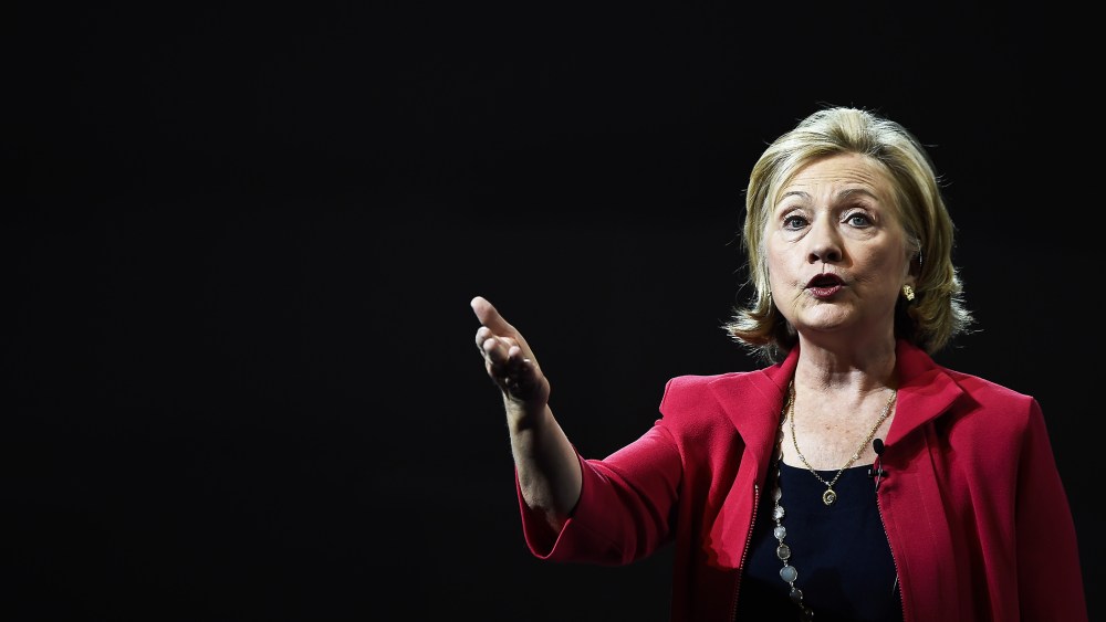Former US Secretary of State Hillary Clinton delivers a speech during a conference on Sept. 5, 2014 in Mexico City, Mexico.
