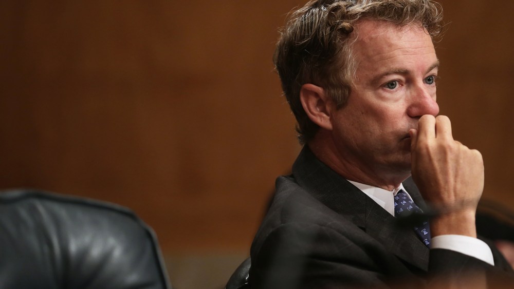 Sen. Rand Paul (R-KY) listens during a hearing on Capitol Hill, Sept. 9, 2014 in Washington, D.C. (Photo by Chip Somodevilla/Getty)