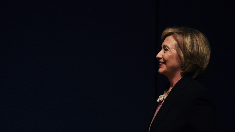 Former US Secretary of State Hillary Clinton arrives to speak during a fundraiser event in New York, N.Y. on Sept 16, 2014.