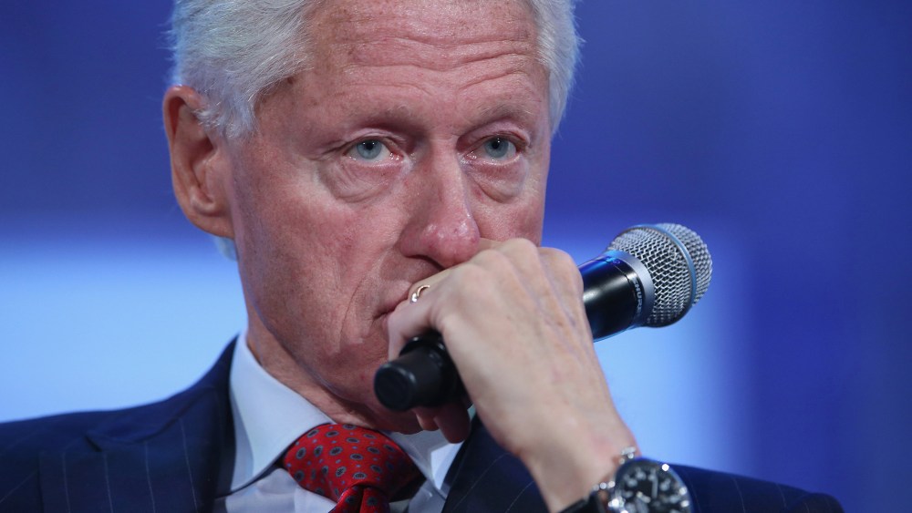 Former U.S. President Bill Clinton listens during a panel discussion at the opening plenary session of the Clinton Global Initiative (CGI), on September 22, 2014 in New York City.