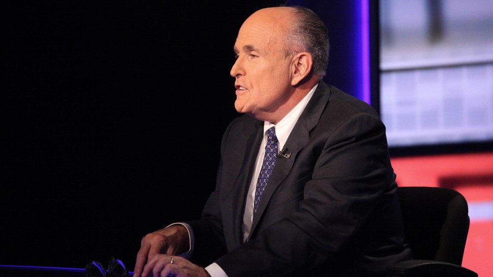 Rudy Giuliani visits "Cavuto" On FOX Business Network at FOX Studios on Sep. 23, 2014 in New York City. (Photo by Rob Kim/Getty)