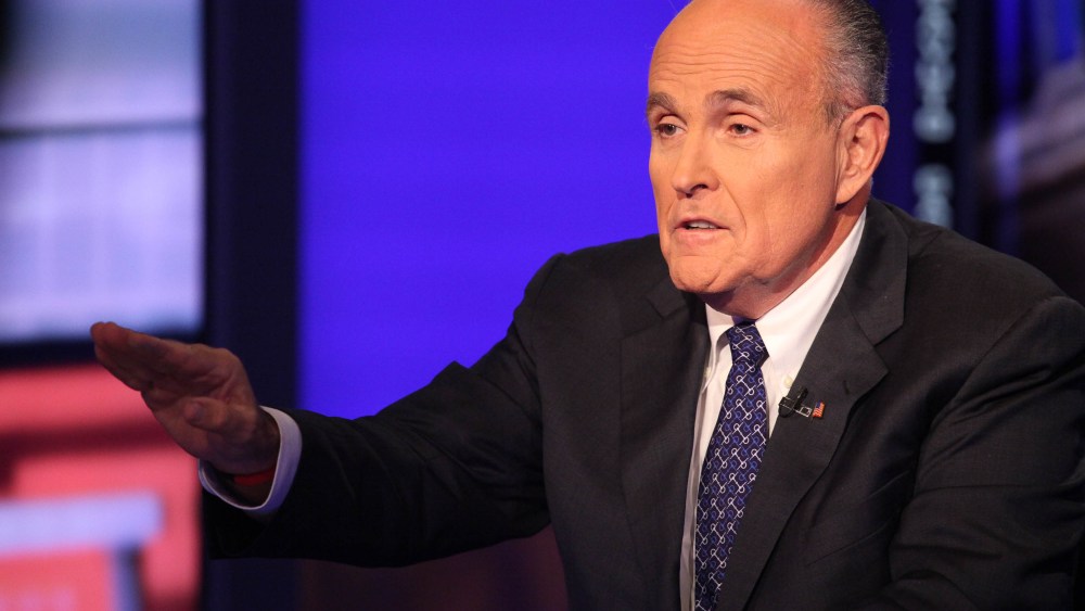 Rudy Giuliani visits "Cavuto" On FOX Business Network at FOX Studios on Sep. 23, 2014 in New York City. (Photo by Rob Kim/Getty)