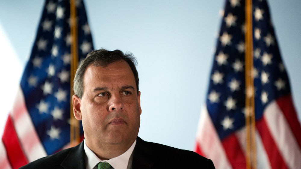 Chris Christie stands during a press conference on Sept. 24, 2014 at 7 World Trade Center in New York.