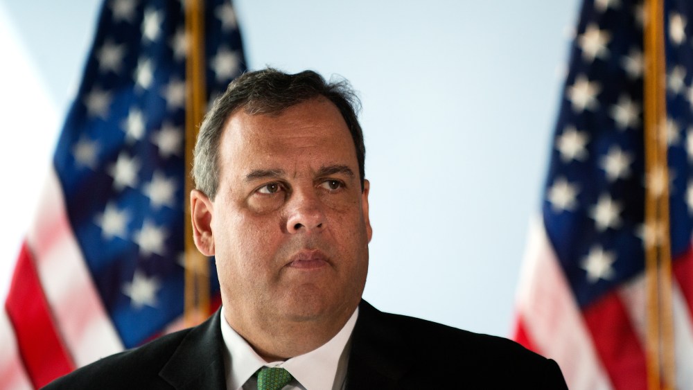 New Jersey Gov. Chris Christie stands during a press conference on Sept. 24, 2014 at 7 World Trade Center in New York, N.Y. (Bryan Thomas/Getty)