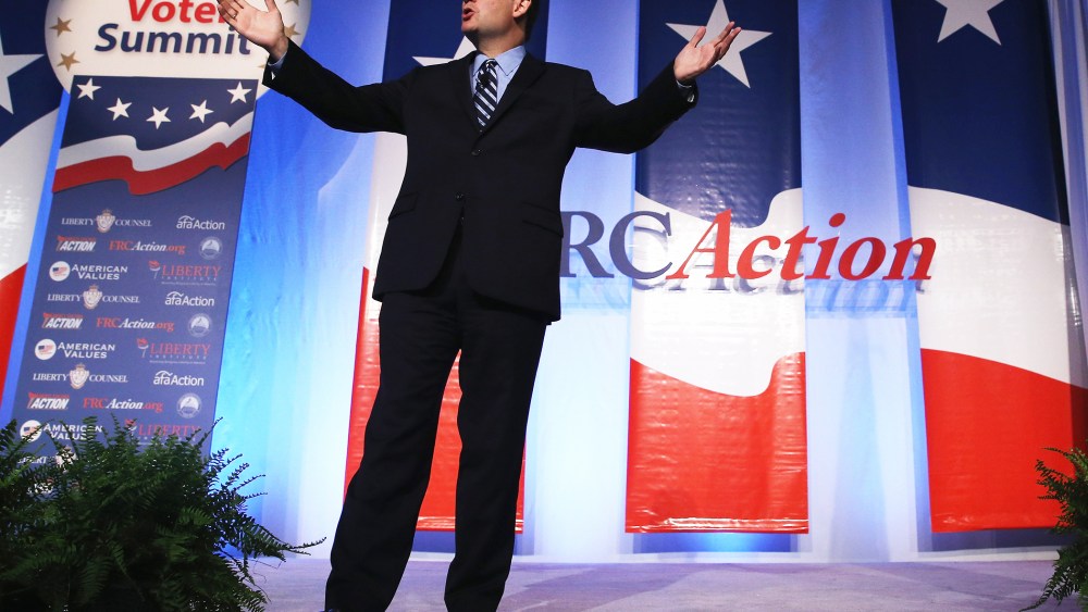 Sen. Ted Cruz (R-TX) speaks at the 2014 Values Voter Summit September 26, 2014 in Washington, DC.