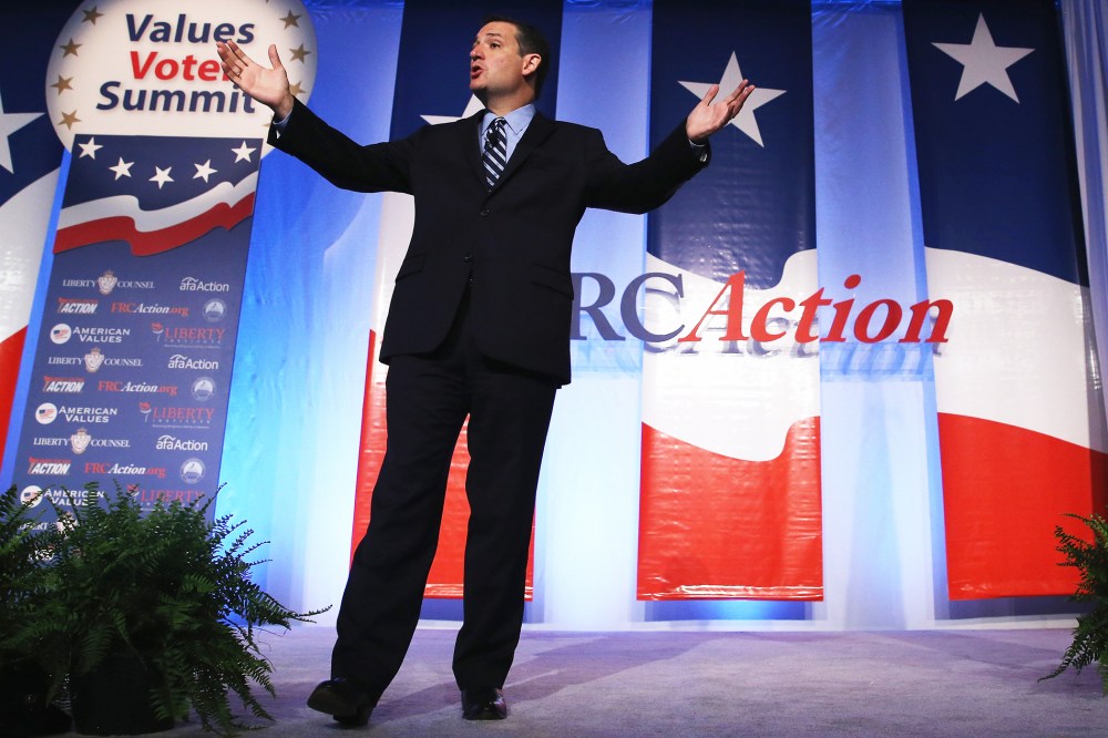 Sen. Ted Cruz (R-TX) speaks at the 2014 Values Voter Summit September 26, 2014 in Washington, DC.