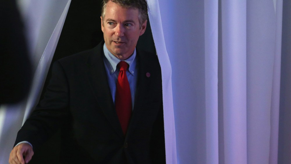 Sen. Rand Paul (R-KY) walks on stage before speaking at the 2014 Values Voter Summit Sept. 26, 2014 in Washington, DC. (Mark Wilson/Getty)