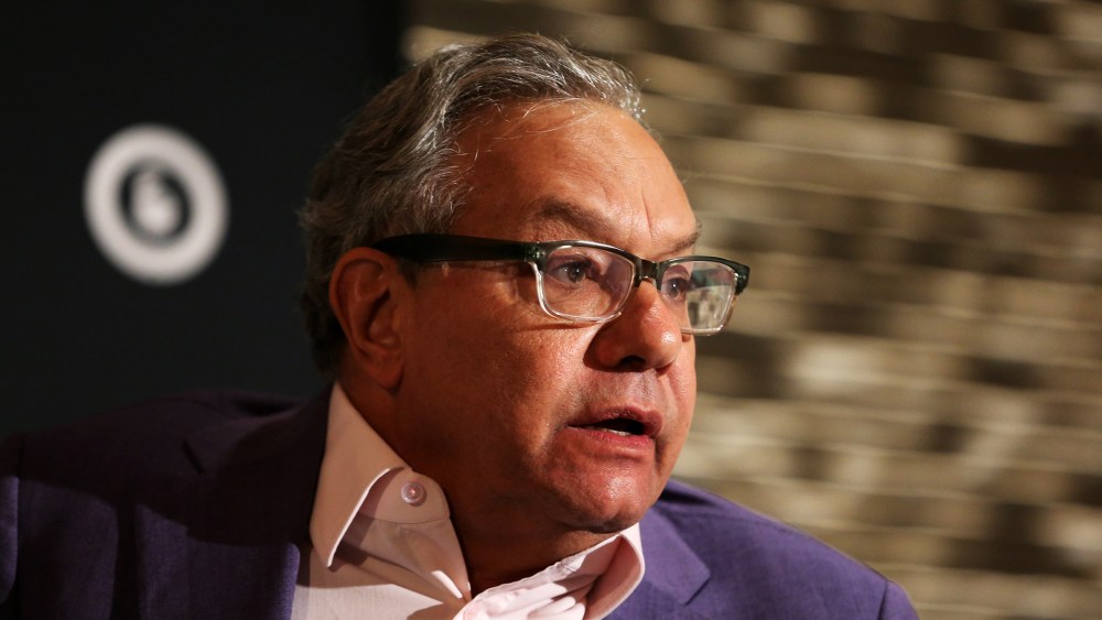 Comedian Lewis Black speaks on stage during the WSJ Disruption Dinner on September 29, 2014 in New York City.