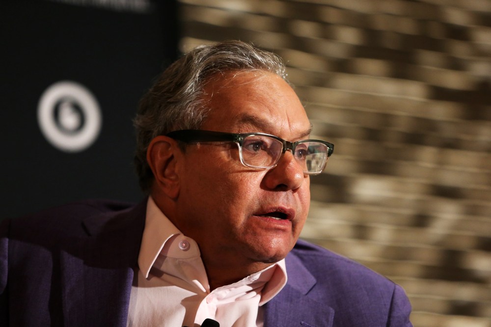 Comedian Lewis Black speaks on stage during the WSJ Disruption Dinner on September 29, 2014 in New York City.