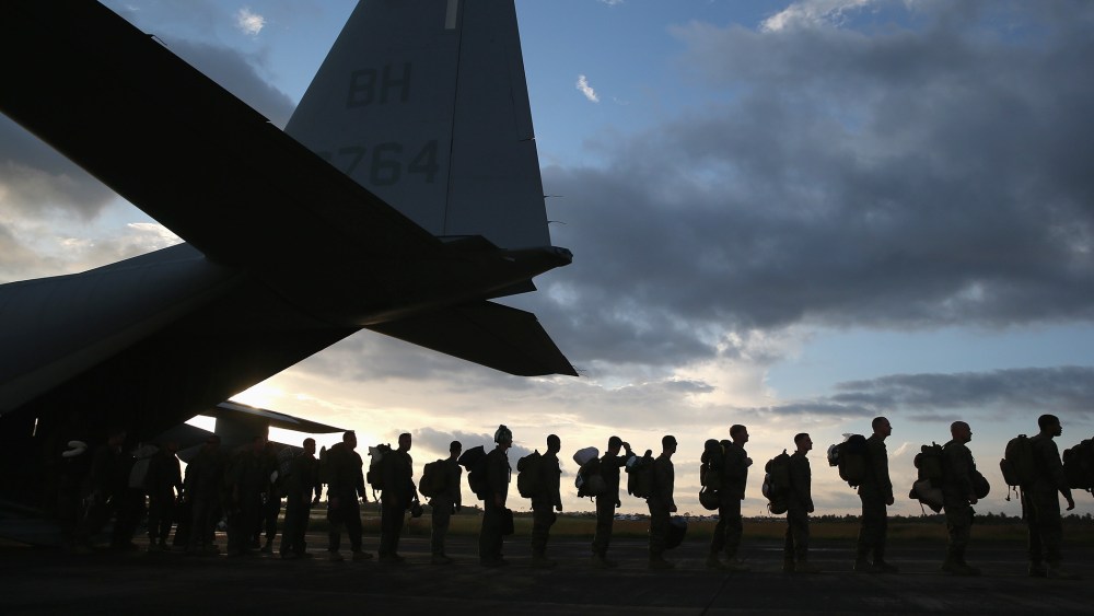 U.S. Marines arrive to take part in Operation United Assistance on Oct. 9, 2014 near Monrovia, Liberia. (Photo by John Moore/Getty)