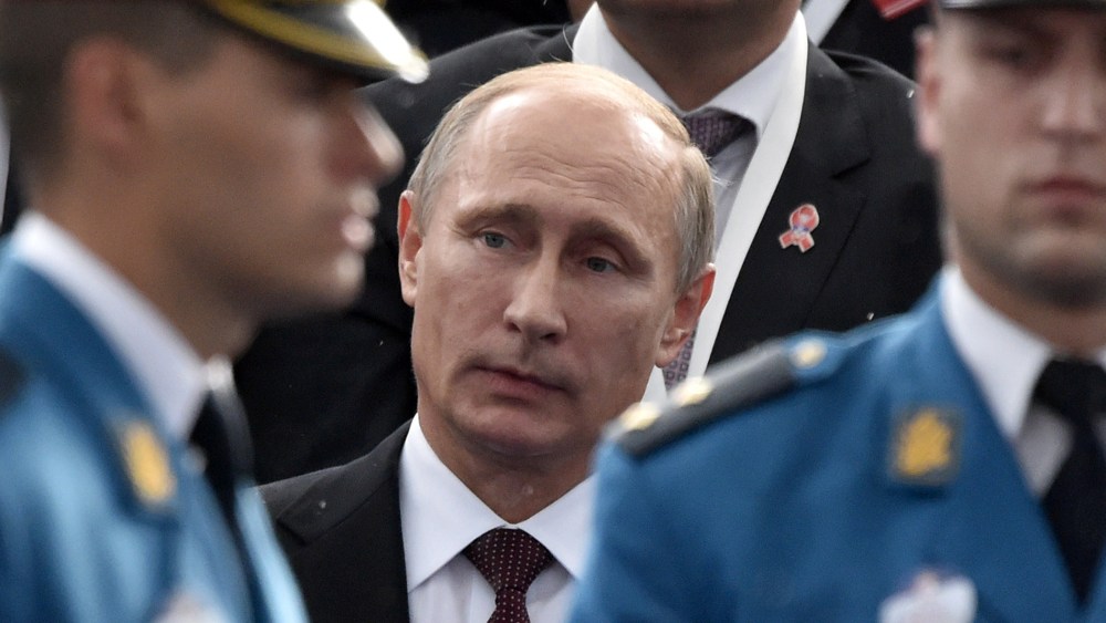 Russian President Vladimir Putin is seen ahead of a military parade in the Serbian capital Belgrade, on Oct. 16, 2014. (Andrej Isakovic/AFP/Getty)