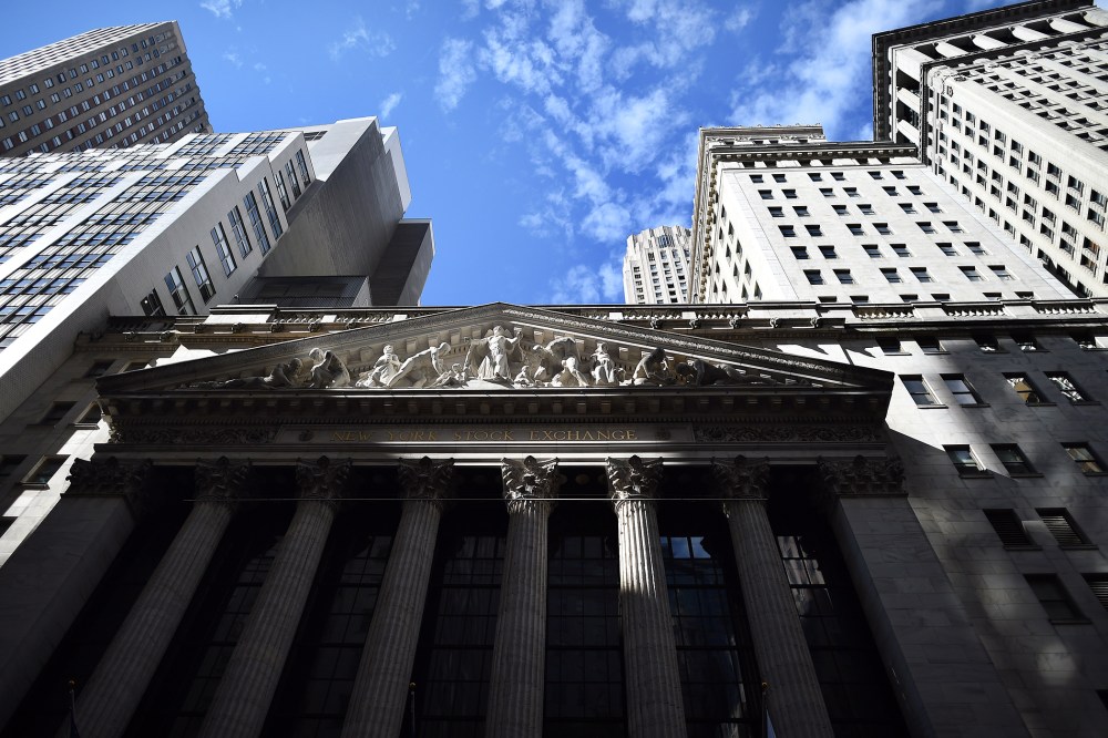 The New York Stock Exchange (NYSE) building is pictured on Oct. 16, 2014 in New York, N.Y. (Photo by Jewel Samad/AFP/Getty)