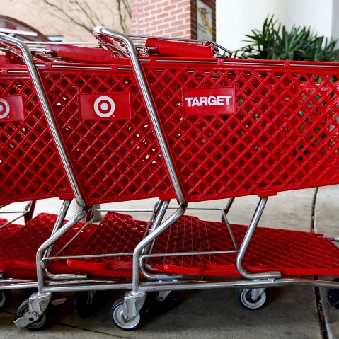 Carts are seen outside of a Target store in Miami, Florida. (Photo by Joe Raedle/Getty)