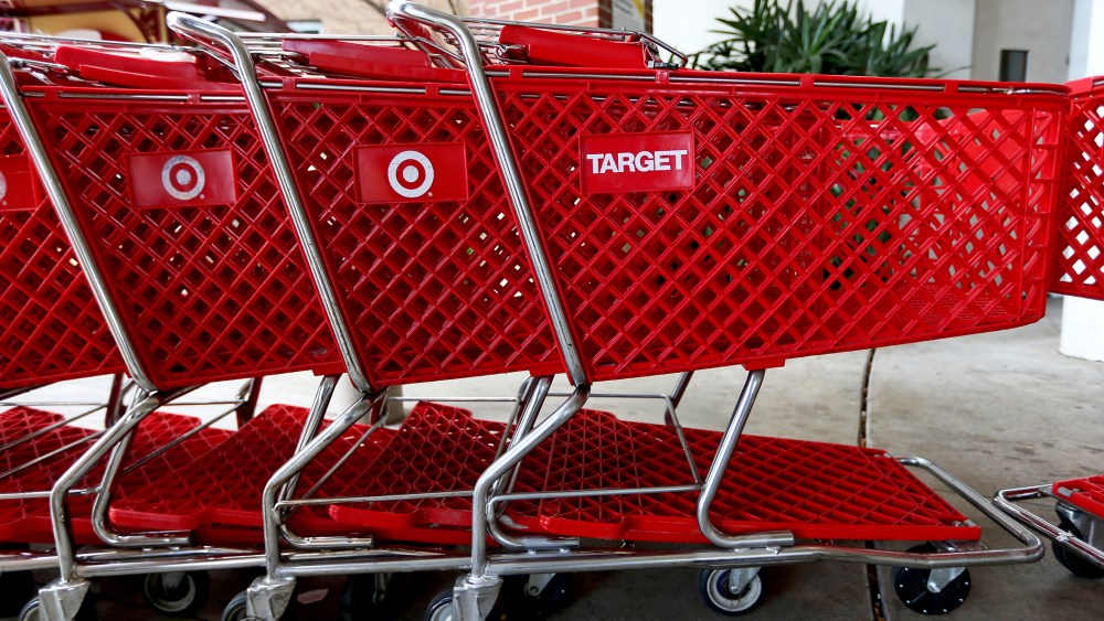Carts are seen outside of a Target store in Miami, Florida. (Photo by Joe Raedle/Getty)