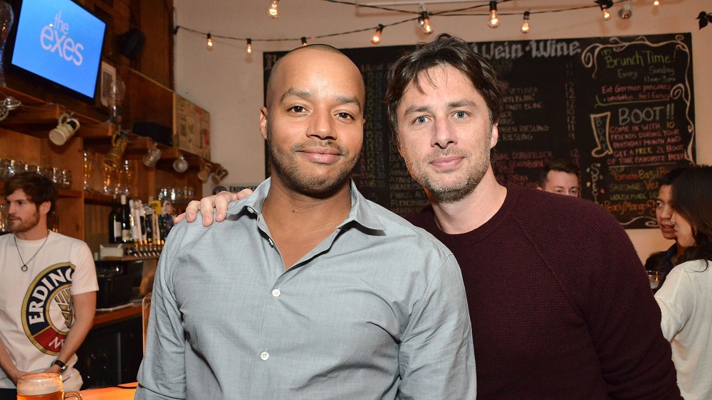 Donald Faison and Zach Braff attend an event on Oct. 27, 2014 in Los Angeles, Calif. (Photo by Araya Diaz/Getty for TV Land)