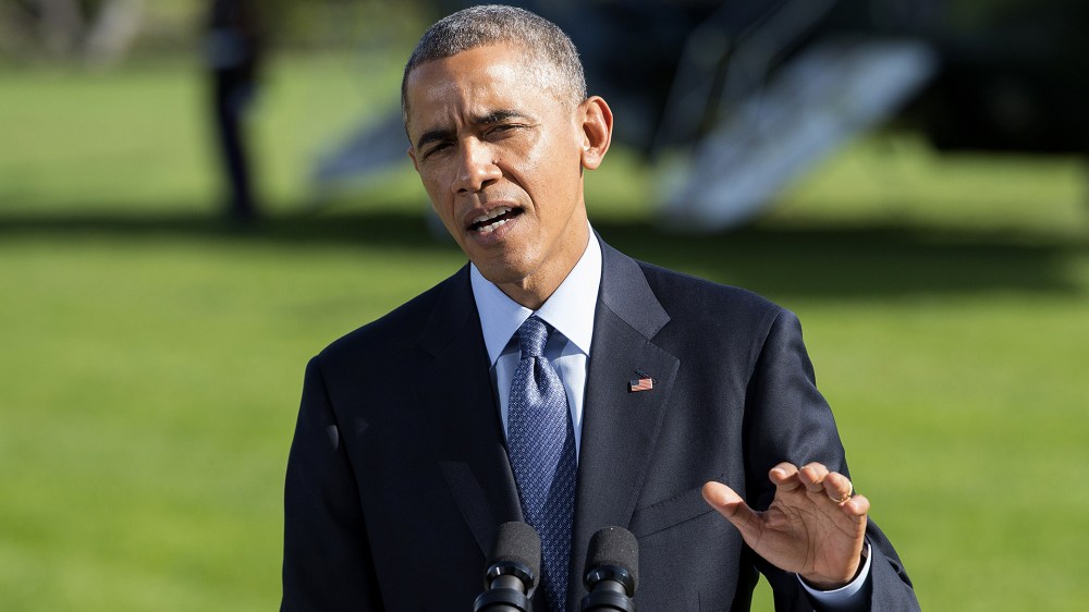 US President Barack Obama makes a statement on his administration's response to the Ebola crisis before departing the White House in Washington, DC, on Oct. 28, 2014.