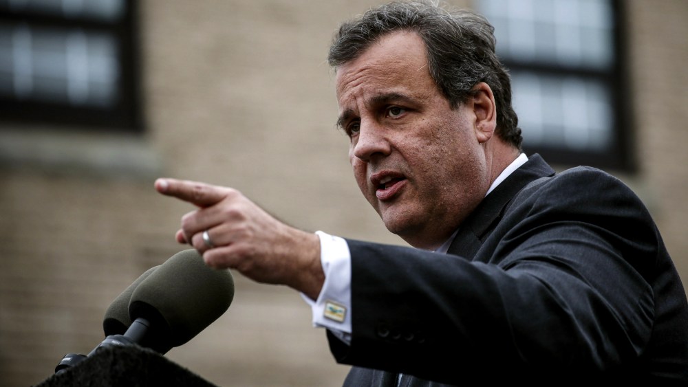 New Jersey Governor Chris Christie speaks at an event in Belmar two years after Hurricane Sandy on October 29, 2014 in Belmar, New Jersey. (Kena Betancur/Getty Images)