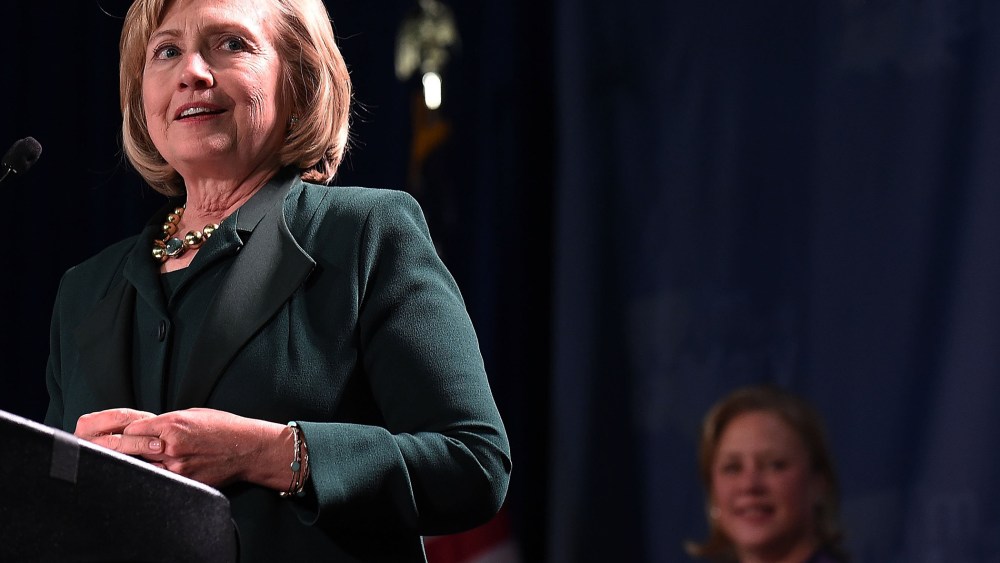 Former U.S. Secretary of State Hillary Clinton campaigns for U.S. Sen. Mary Landrieu (D-LA) on Nov. 1, 2014 in New Orleans, La.