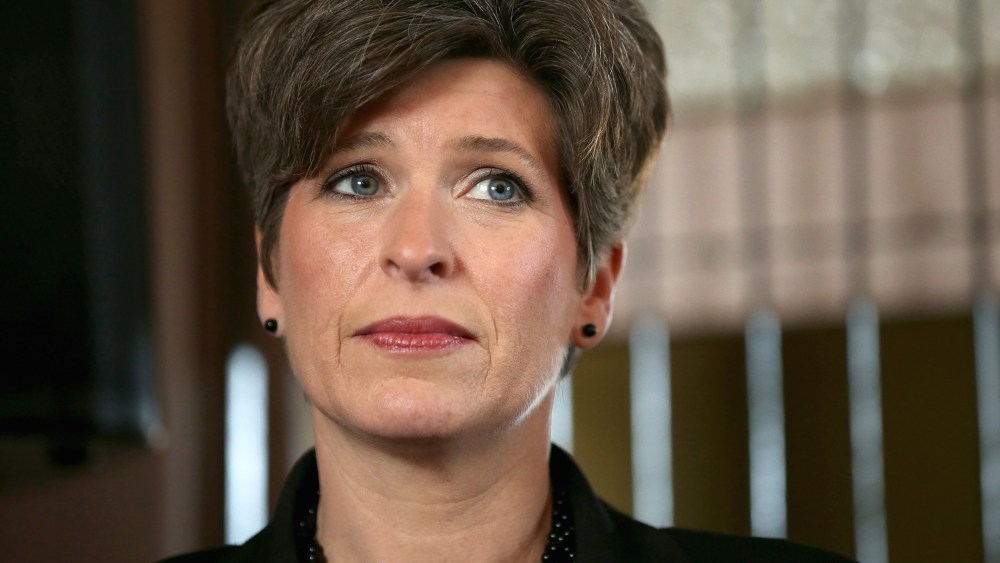 Republican U.S. Senate candidate Joni Ernst attends a campaign stop at the Amtrak Osceola Train Depot on Nov. 2, 2014 in Osceola, Iowa. (Photo by Chip Somodevilla/Getty)