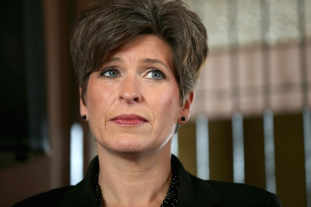 Republican U.S. Senate candidate Joni Ernst attends a campaign stop at the Amtrak Osceola Train Depot on Nov. 2, 2014 in Osceola, Iowa. (Photo by Chip Somodevilla/Getty)