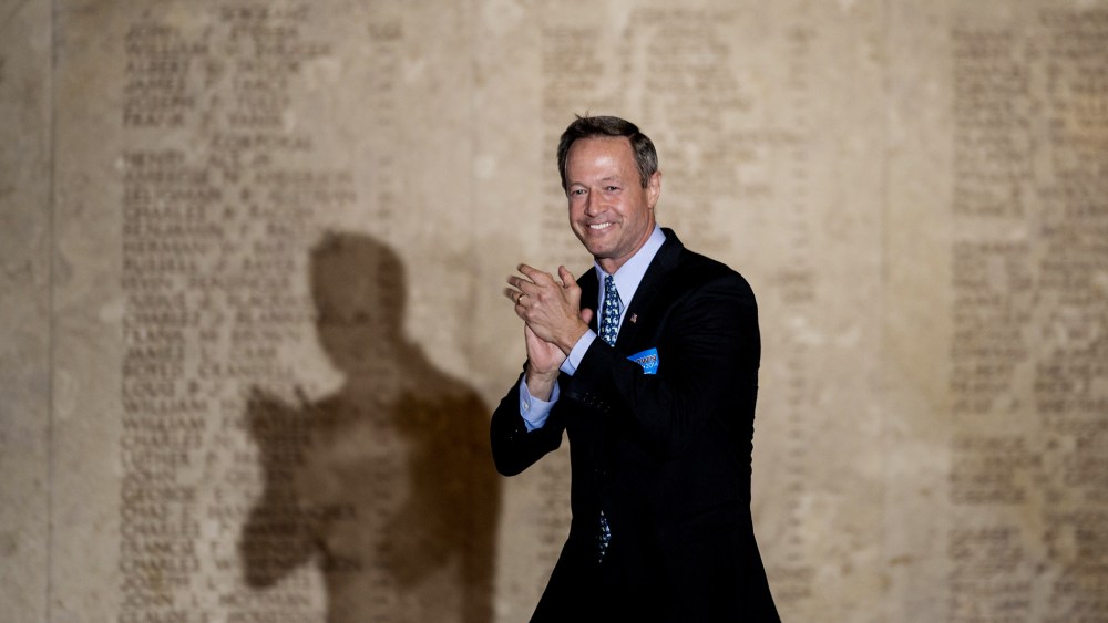 Maryland Governor Martin O'Malley arrives for a rally at the War Memorial Building on Nov. 3, 2014 in Baltimore, Maryland.