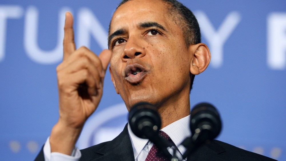 US President Barack Obama speaks in Adelphi, Maryland, on Feb. 4, 2014.