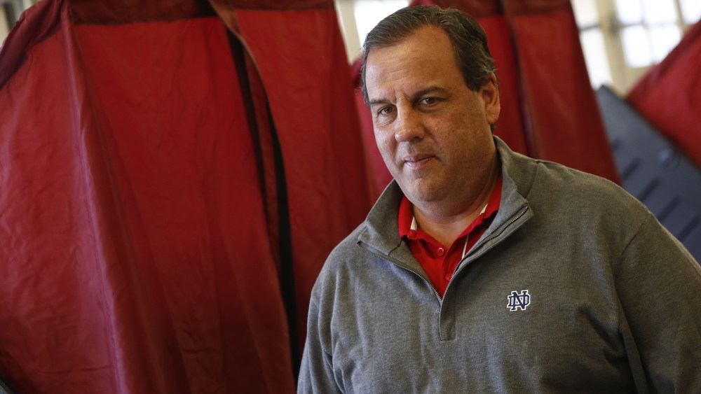 New Jersey Gov. Chris Christie on Nov. 4, 2014 at the Emergency Services Building in Mendham Twp., N.J. (Jeff Zelevansky/Getty)