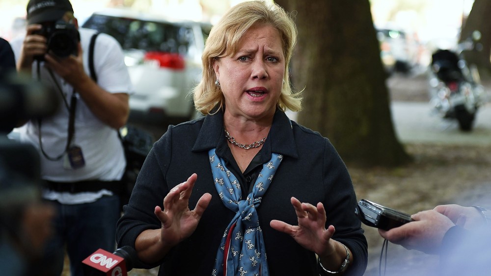 Sen. Mary Landrieu (D-La.) speaks with the media after voting on Nov. 4, 2014 in New Orleans, La. (Photo by Stacy Revere/Getty)