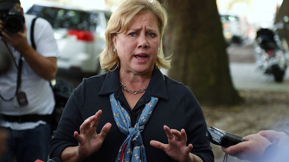 U.S. Sen. Mary Landrieu (D-LA) speaks with the media after voting on Nov. 4, 2014 in New Orleans, La. (Stacy Revere/Getty)