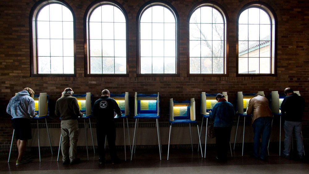 Citizens go to the cast their ballots at the South Shore Park building on election day Nov. 4, 2014 in Milwaukee, Wis. (Photo by Darren Hauck/Getty)