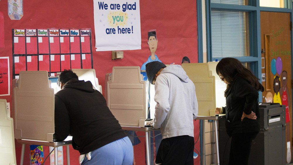 Residents cast their votes at a polling place on Nov. 4, 2014 in Ferguson, Mo. (Photo by Scott Olson/Getty)