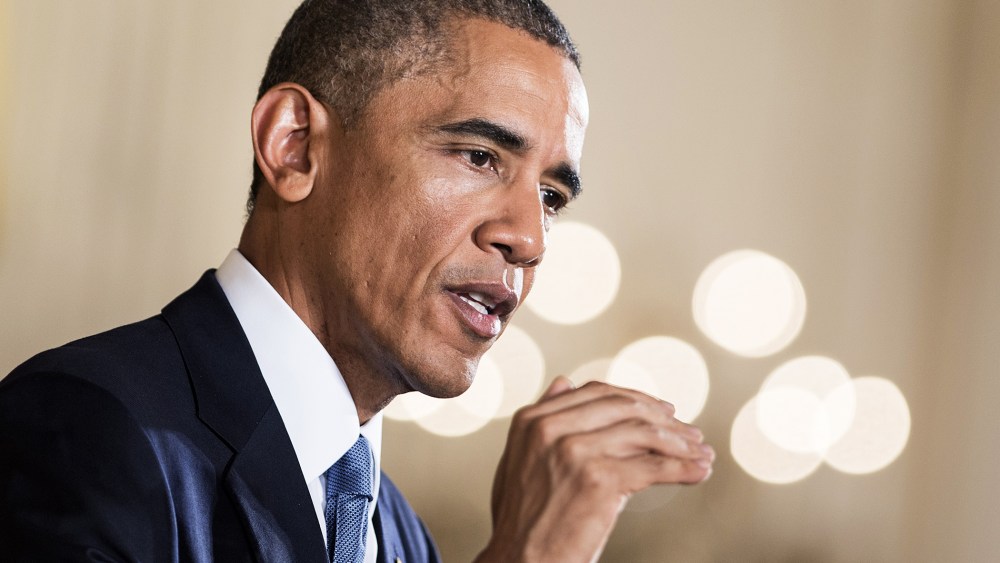 President Barack Obama pauses while speaking during a press conference in the East Room of the White House on Nov. 5, 2014 in Washington, D.C. (Photo by Brendan Smialowski/AFP/Getty)