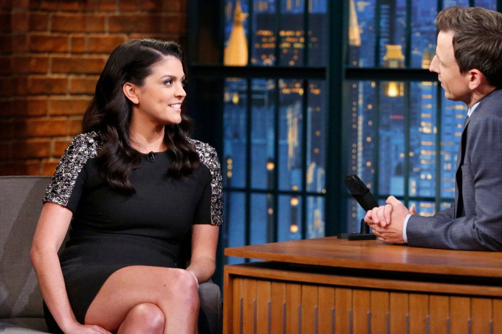 SNL star Cecily Strong during an interview with Late Night host Seth Meyers on Nov. 5, 2014. Meyers hosted the White House Correspondents dinner in 2011.