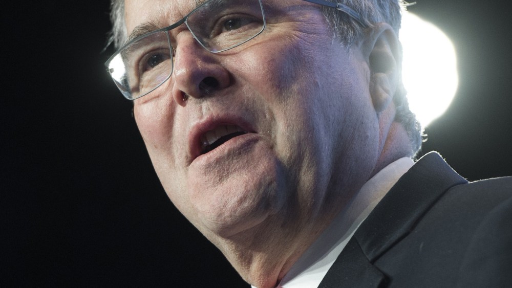 Former Florida Republican Governor Jeb Bush speaks at the 2014 National Summit on Education Reform in Washington, DC, on Nov. 20, 2014.
