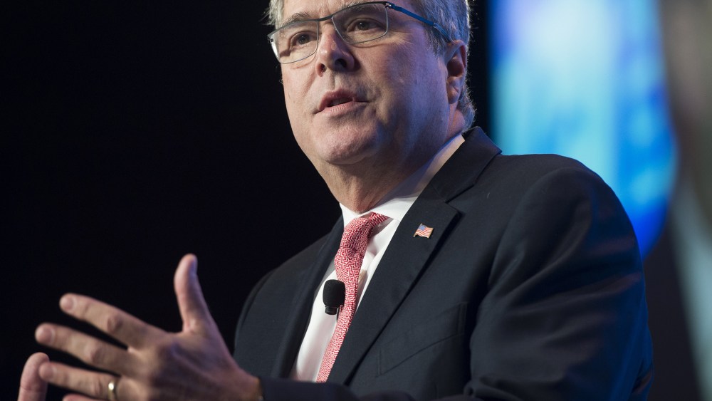 Former Florida Republican Governor Jeb Bush speaks at the 2014 National Summit on Education Reform in Washington, DC on Nov. 20, 2014. (Saul Loeb/AFP/Getty)