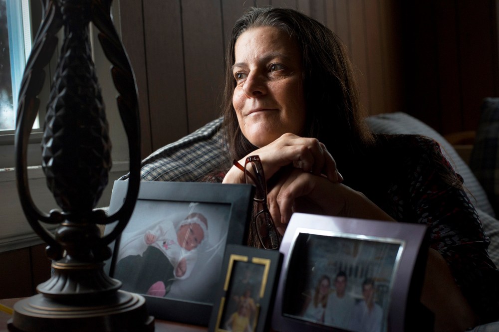 Kathy Biscotti, mother of three, tries to remain positive as she continues to job hunt in person and online in Baltimore, MD, Dec. 23, 2013.