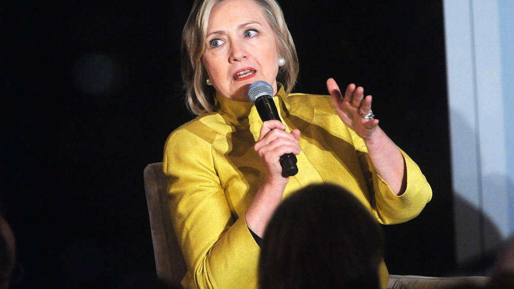 Hillary Clinton attends the New-York Historical Society 2014 History Makers Gala at Mandarin Oriental Hotel on Nov. 21, 2014 in New York. N.Y. (Photo by Brad Barket/Getty)