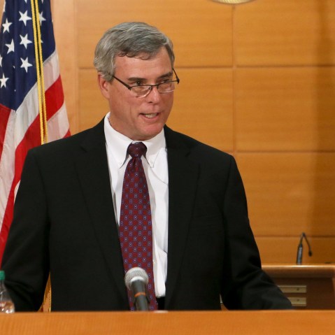 St. Louis County Prosecutor Robert McCulloch announces the grand jury's decision not to indict Ferguson police officer Darren Wilson in the shooting death of Michael Brown on Nov. 24, 2014 in Clayton, Mo. (Photo by Cristina Fletes-Boutte/Pool/Getty)