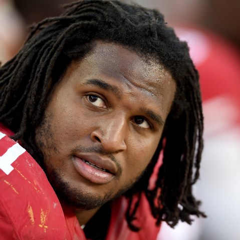Ray McDonald looks on from the bench against Washington Redskins at Levi's Stadium on Nov. 23, 2014 in Santa Clara, Calif. (Photo by Thearon W. Henderson/Getty)