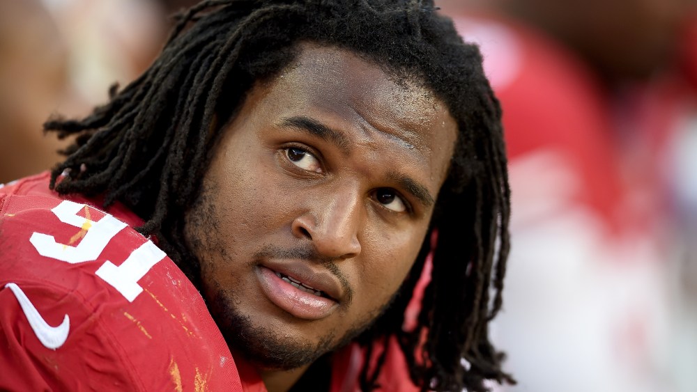 Ray McDonald looks on from the bench against Washington Redskins at Levi's Stadium on Nov. 23, 2014 in Santa Clara, Calif. (Photo by Thearon W. Henderson/Getty)