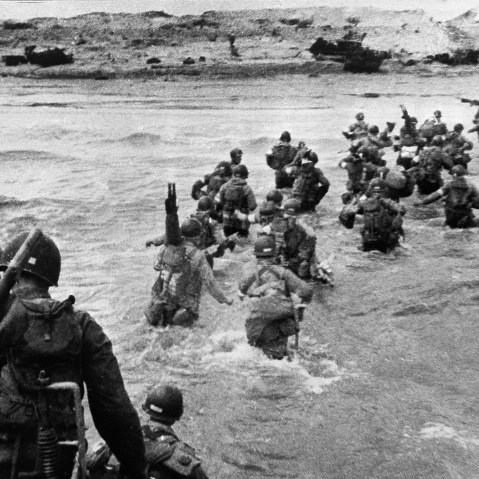 American troops land on Normandy beaches during the historic D-Day, June 6, 1944.