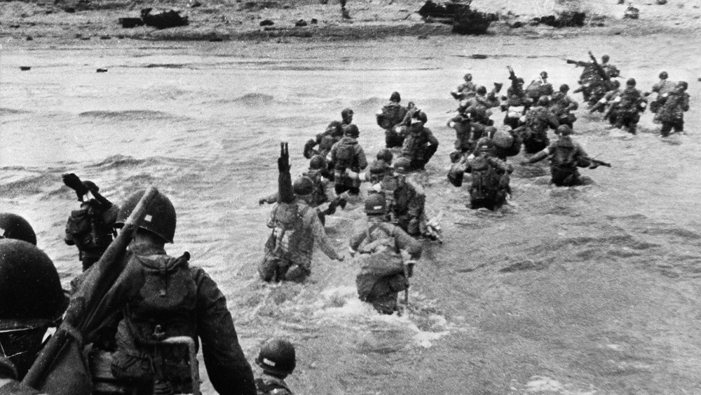 American troops land on Normandy beaches during the historic D-Day, June 6, 1944.