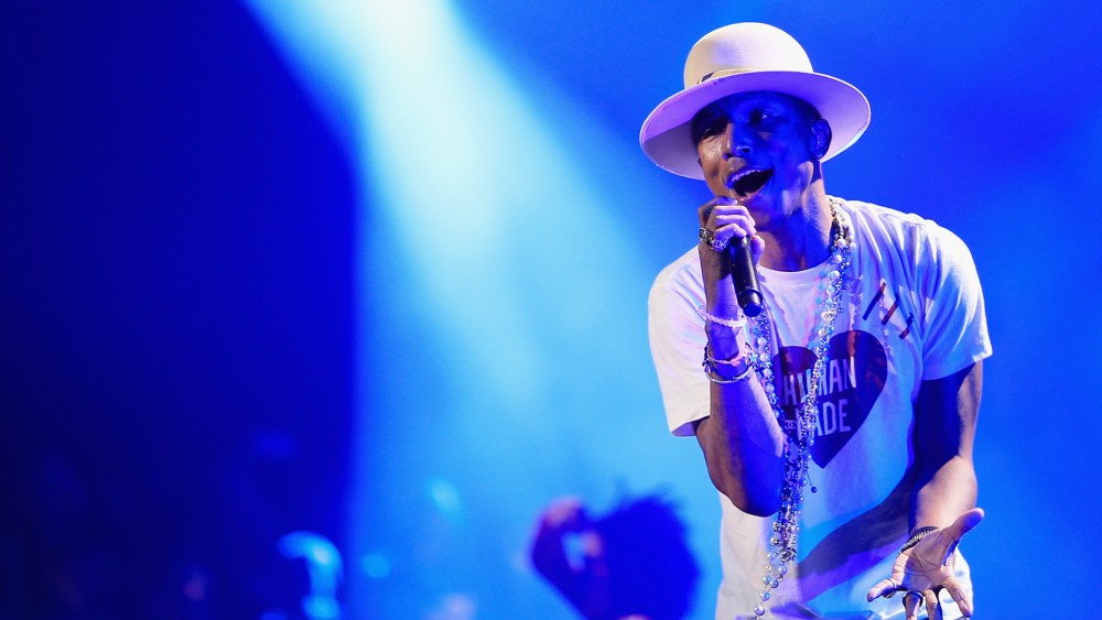 Singer Pharrell Williams performs onstage during KIIS FM's Jingle Ball 2014 powered by LINE at Staples Center on Dec. 5, 2014 in Los Angeles, Calif. (Photo by Christopher Polk/Getty Images for iHeartMedia)